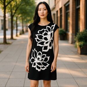 London Style black and white floral dress - NWT.